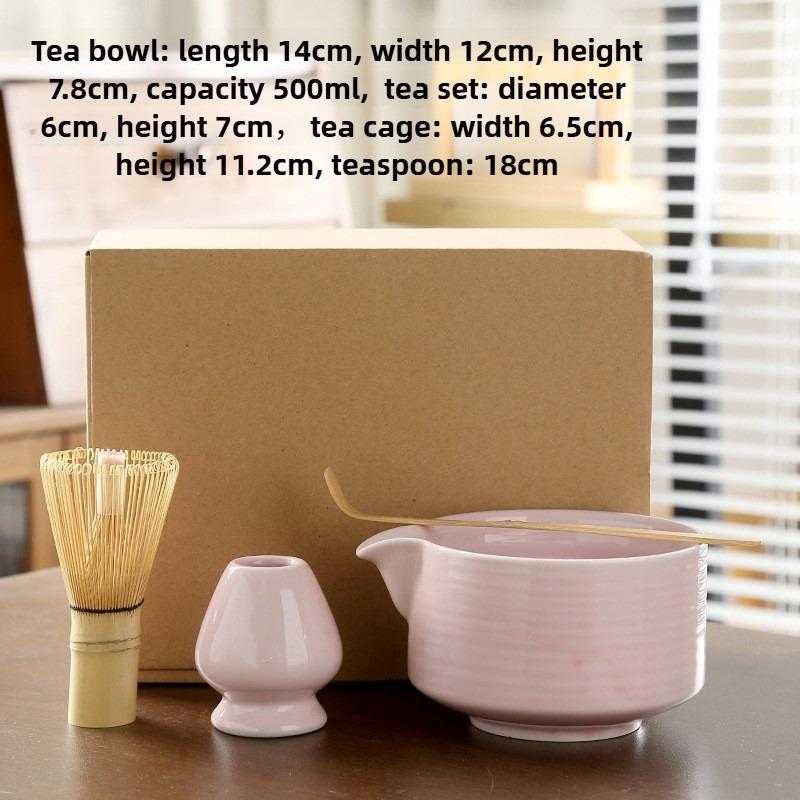 4ks Japonská sada na šlehání Matcha Tea Set Stojan na šlehání Čajový obřad Matcha Mlýnek na misky Kartáče na čajové náčiní Držák na přípravu čaje Příslušenství na přípravu čaje