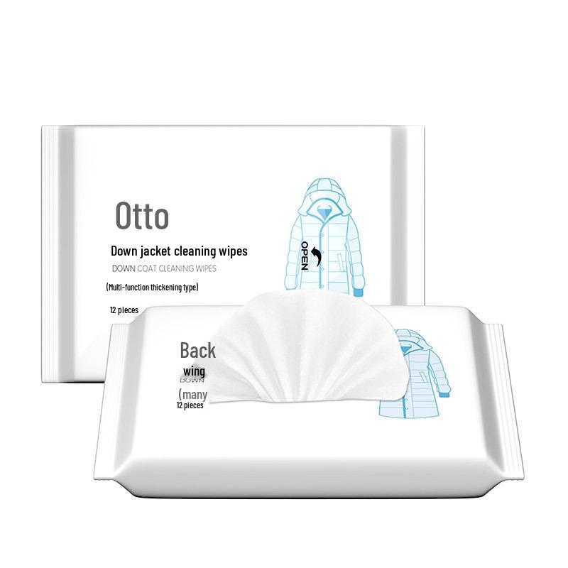Portable No-Rinse Down Jacket Stain Remover Wet Wipes for Oil and Clothing Stains
