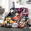 Demon Slayer Anime Print Flannel Blanket High Quality Warm Comfortable Cover for All Seasons Perfect for Gifts Home Decor