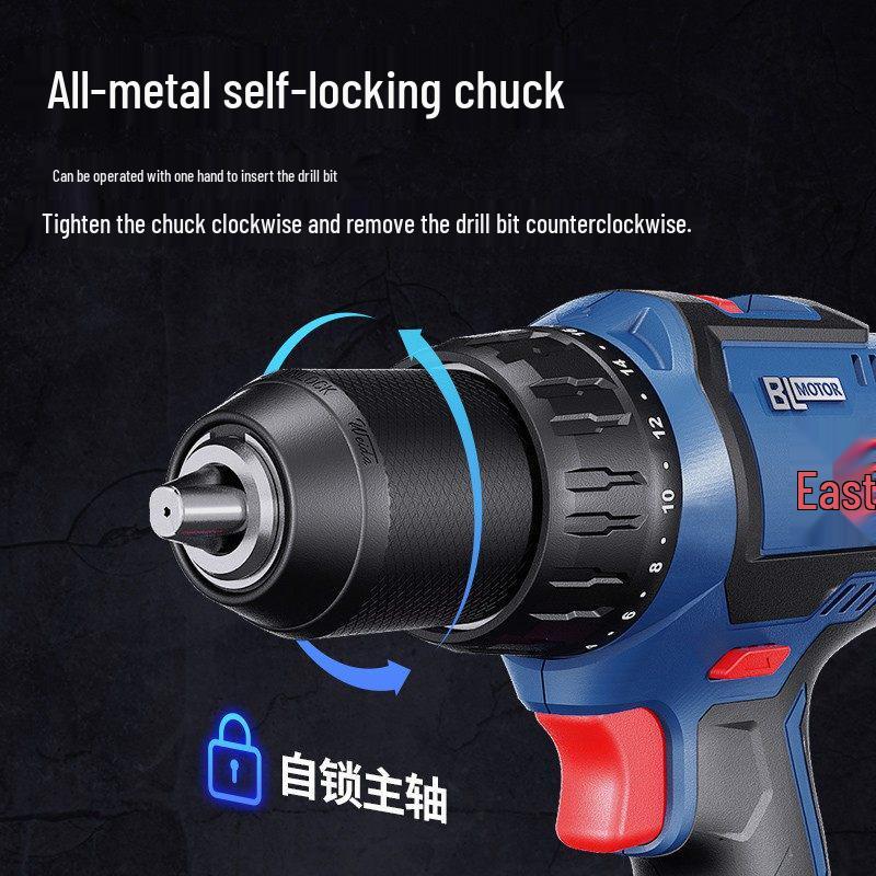 Dongcheng 20V Brushless Rechargeable Electric Drill DCJZ04-13: Multifunctional Handheld Drill & Screwdriver for Household Use.