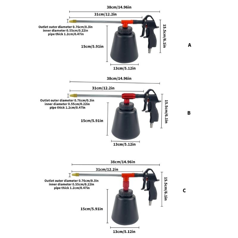 Multifunction Pneumatic High Pressure Cleaning Sprayer Compressed Air Powered Cleaning Tool Adjustable Car Washing Tool