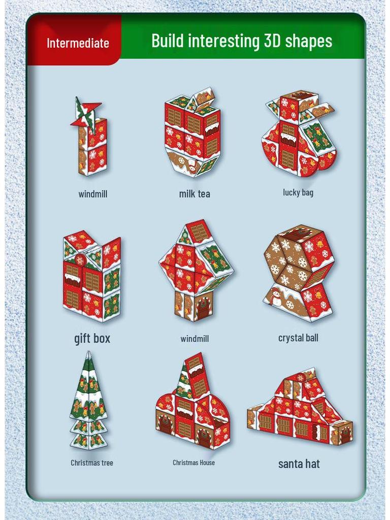 Magnetic Tiles Building Blocks - DIY Christmas Tree Ornament Toys & Magnet Puzzles for Kids