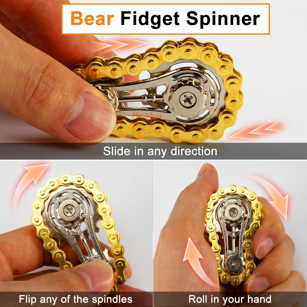 Fingertip Gyro Sprockets Flywheel Metal Toys Figet Spiner Finger Stress Relief Toys Antistress Anxiety Bike Chains For Adult Kid