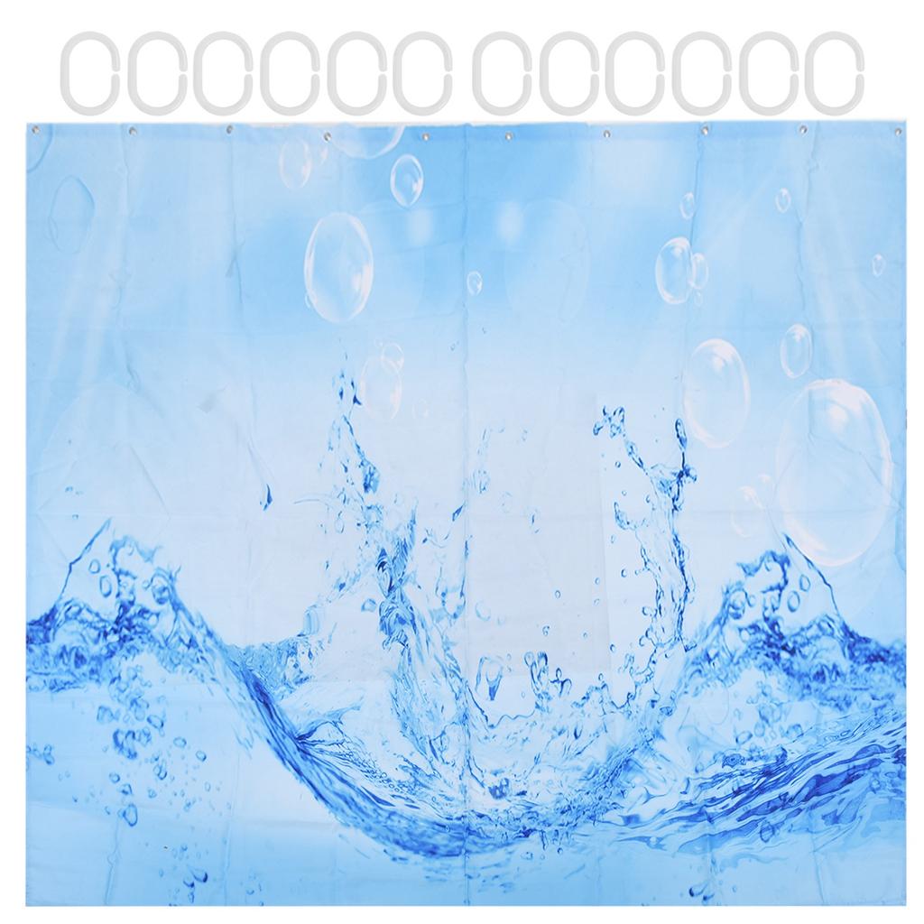 Innovative Pattern Curtain Waterproof Bright Color Shower Curtain for Bathroom Home Bathtub