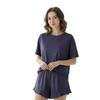 Lässiges Damen-Schlafanzug-Set mit Rüschen-Kurzarm – Bequemes zweiteiliges Set mit Shorts und Oberteil für Zuhause