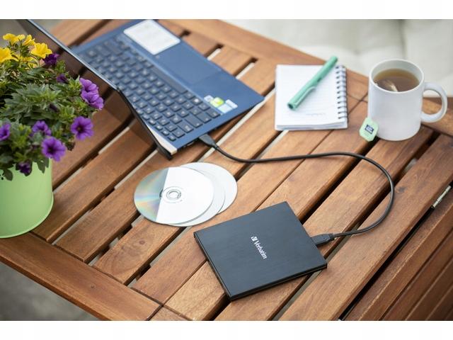 Nagrywarka zewnętrzna Verbatim CD/DVD RW USB-C 3.2 SLIM