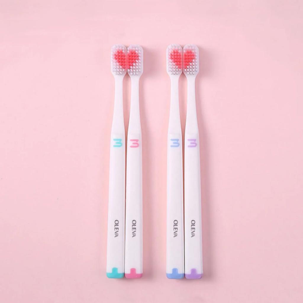 2PCS - Love Couple Fine Hair Cleaning Toothbrush - Color Random