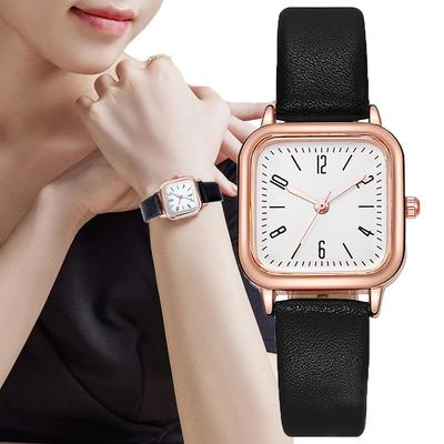 Fashion Casual Leather Strap Quartz Wristwatches Square Dial Elegant Square Quartz Watch Simplicity Student Watches Women Gift