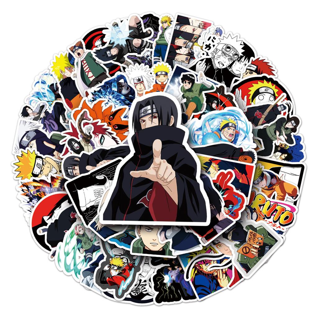 Naruto Waterproof Vinyl Stickers Removable No Residue for Laptop Phone Bottle Luggage Anime Fans Gift