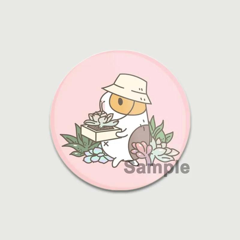 32/44/58mm Funny Brooch Pins for Backpack Clothes Round Tinplate Enamel Pin Custom Pig Love Snowman Wolf Art Badge Jewelry Gifts