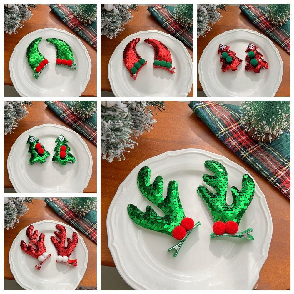Sequin Children Antler Hair Clip Deer Horn Christmas Hairpin Lovely   Girls