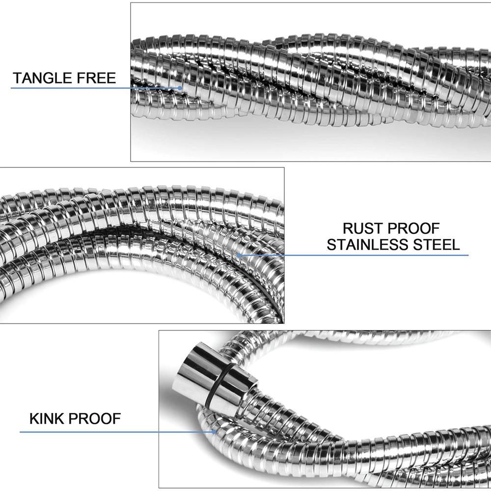 Durable Flexible Shower Hose 1.5M/3M Extra Long Stainless Steel Extension Shower Plumbing Pipe Hose Water Hose Bathroom Accesso