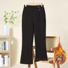 Mom's Warm Velvet High-Waist Flared Pants - Autumn/Winter, Elastic, Loose Fit for Middle-Aged & Elderly Women