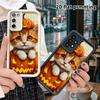 Phone Case: 2D Flat Samsung Galaxy A34 A35 M05 M06 S20 S22 S21 FE Plus 5G Layered Protective Case, Adorable Orange and White Kitten, Christmas and Hal