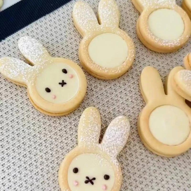 Cartoon Long-eared Rabbit Shape Cookie Cutter Mold Easter Bunny Cookie Cutting Mould Fondant Cake Decoration Kitchen Accessories