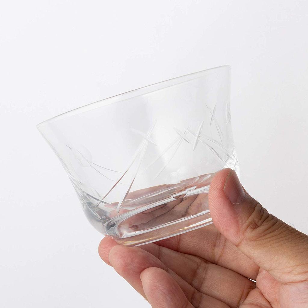 Toyo Sasaki Glass Iced Tea Illustrated Kiriko Iced Tea Matsuba Set of Made In Dishwasher Glass Commercial Glass Glass, Glass, Pattern, 185ml, 3,