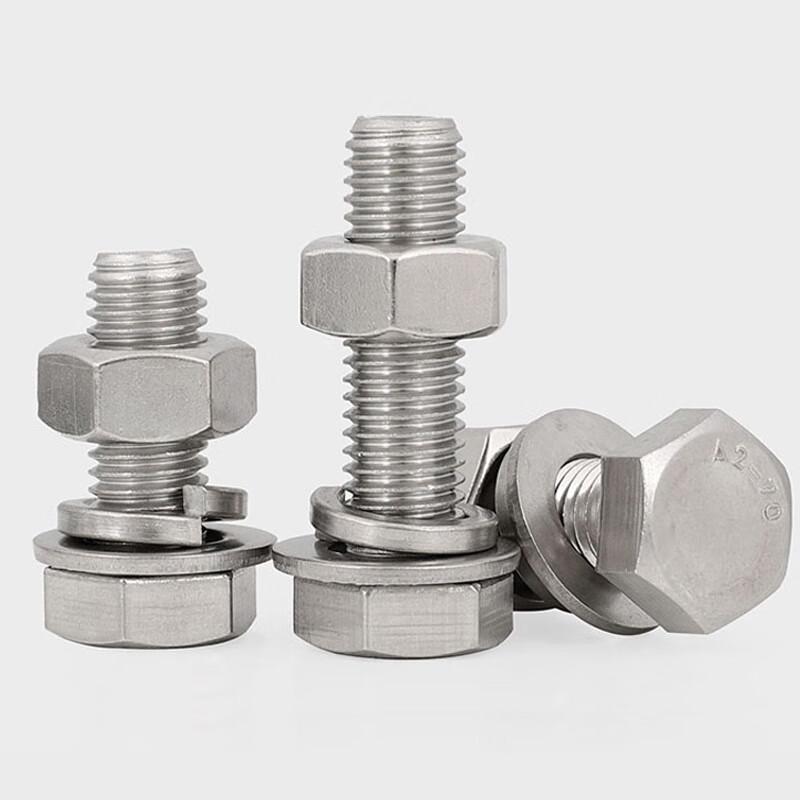 MASHIFU 304 Stainless Steel Hex Head Bolt & Nut Washer Set