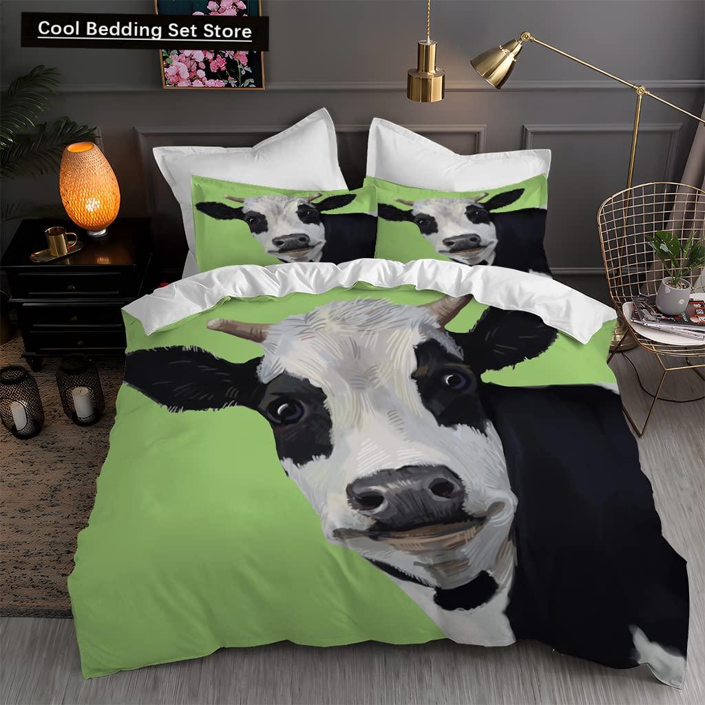 Comforter Cow Herd Pattern King Queen Bedding Set Highland Bull Farm Animal Dairy Cattle Comforter Polyester