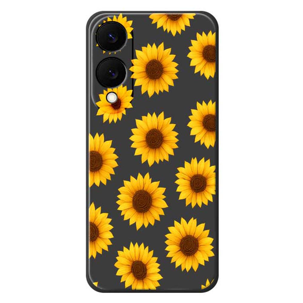 

For Samsung Galaxy S25 Edge Case Sunflowers Pattern Printing Straight Edge TPU Phone Back Cover C