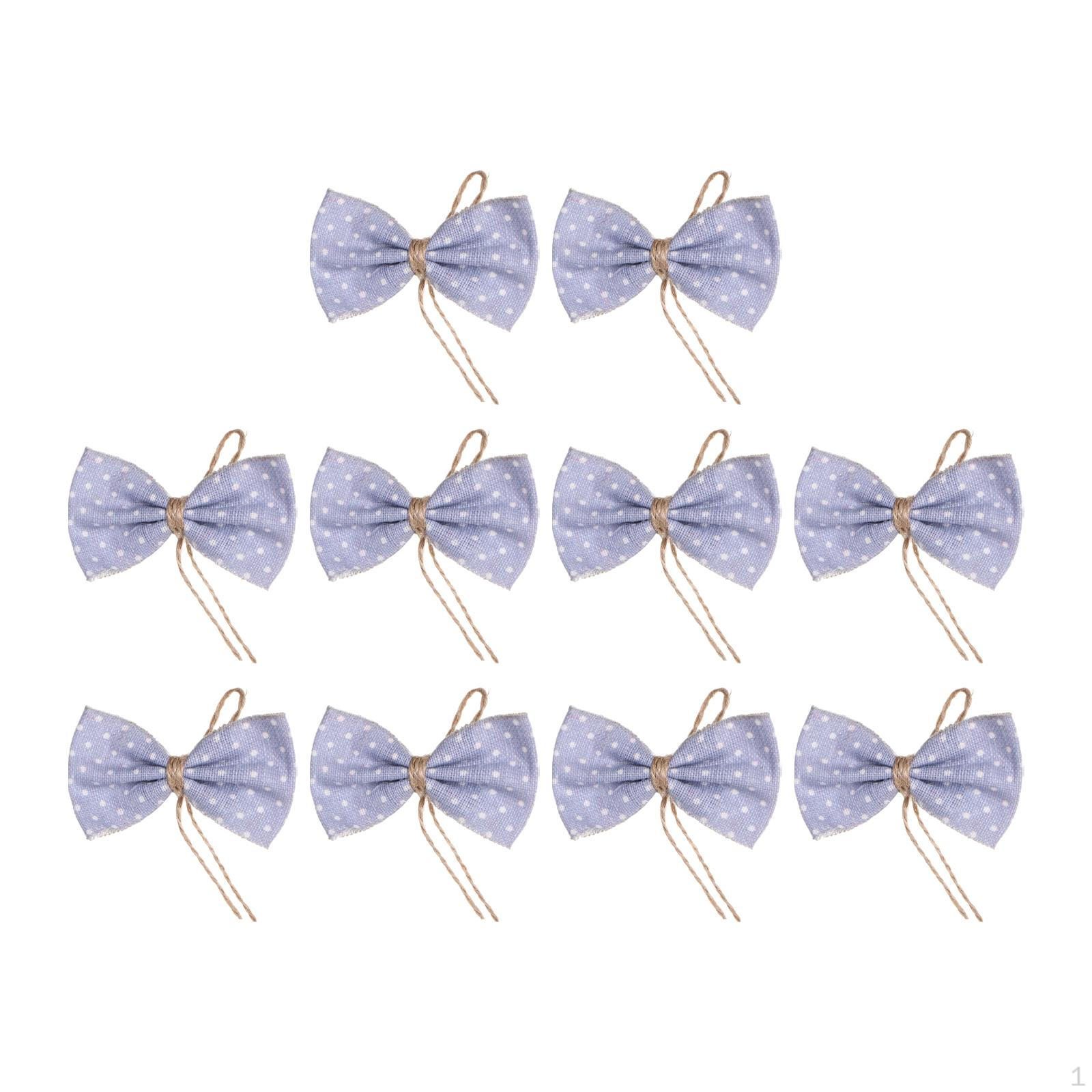 

10 Pieces Bow Tie Handmade DIY Decorative Bowknot Elegant Bows for Craft Decorating Blue