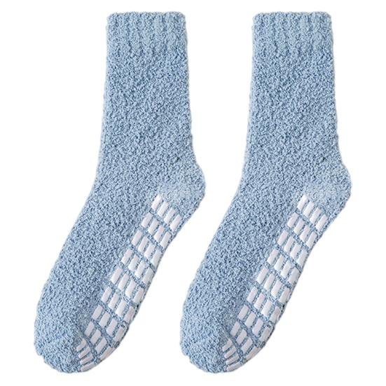 1 Pair Non-Slip Fuzzy Cozy Socks Super Soft Non-Fading Cold Protection Winter Warm Fluffy Sleep Socks for Women