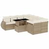 Vidaxl 9-Cz. Garden Furniture Set With Cushions, Beige, Poly Rattan