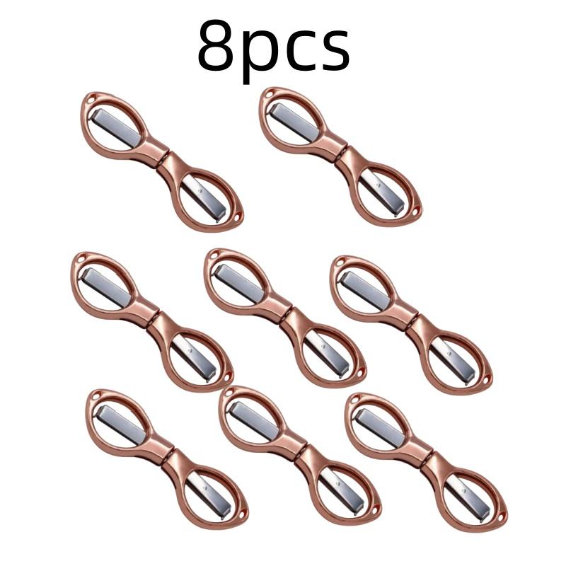 Simple Portable Folding Scissors Solid Color Glasses Shape Paper Cutters Students Handmade DIY Tools School Office Supplies