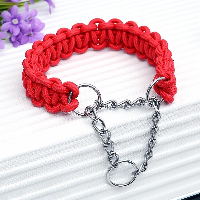 Thick Nylon Braid Collar for Large Dog,Iron Collar Chain, The Iron Collar Chain Is Strong and Strong, and Can Better Leash