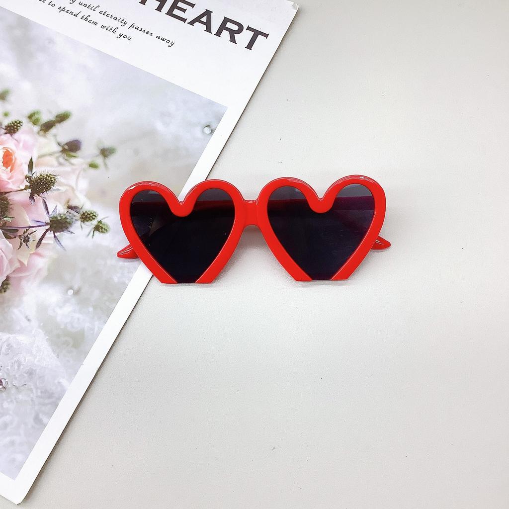 Retro Love Round Frame Children'S Sunglasses Eye Protection Sunshade Sun Protection Uv Protection Girls Sunglasses Boys Glasses