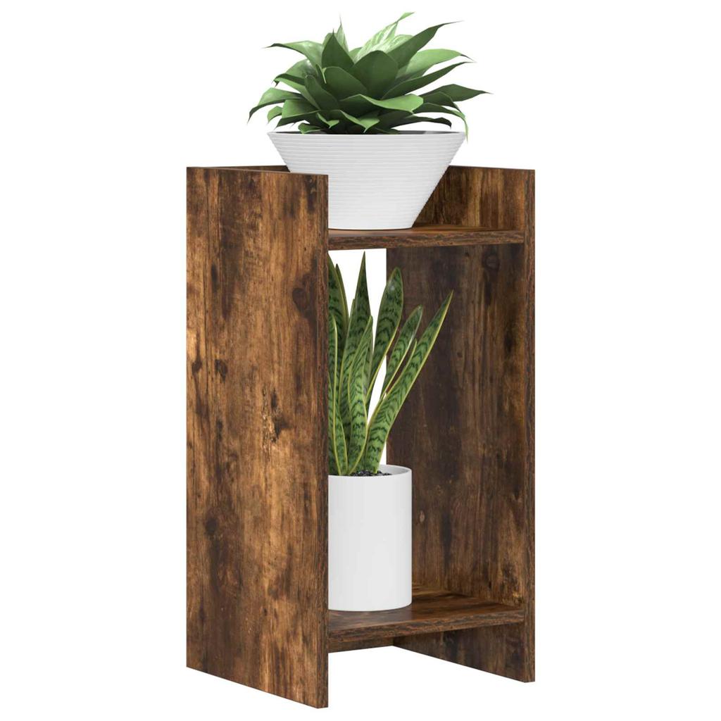 Plant Stand Smoked Oak 30 X 30 X 60 Cm Wood Based Material