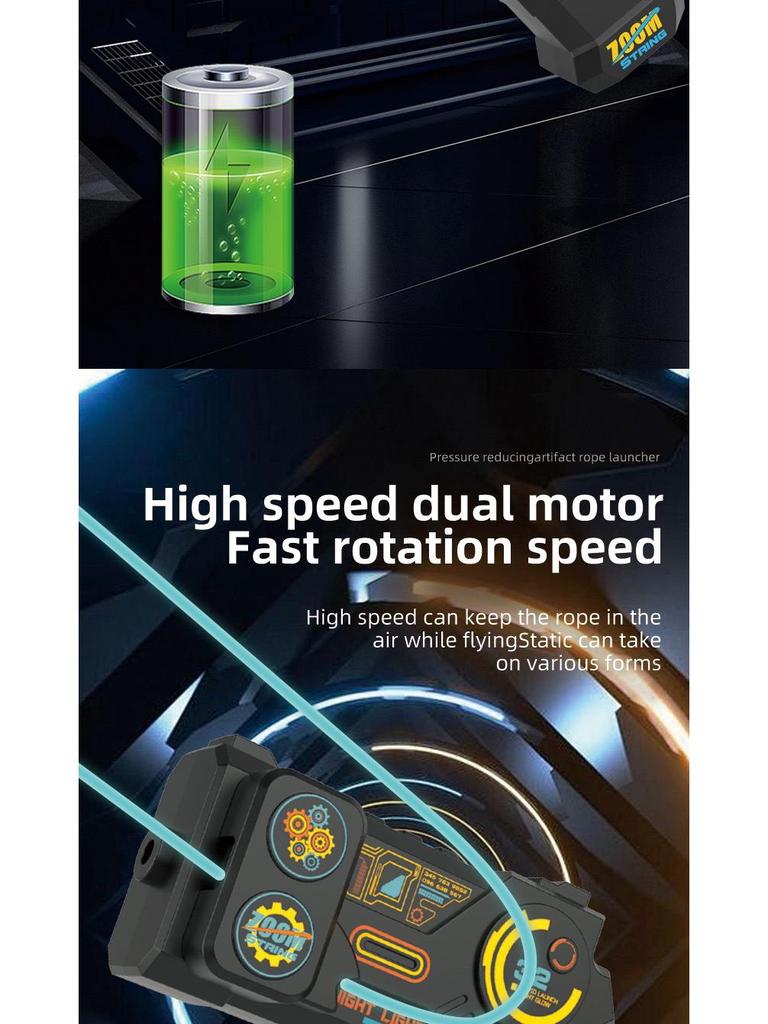 Luminous High-Speed Electric String Launcher Toy for Decompression and Learning