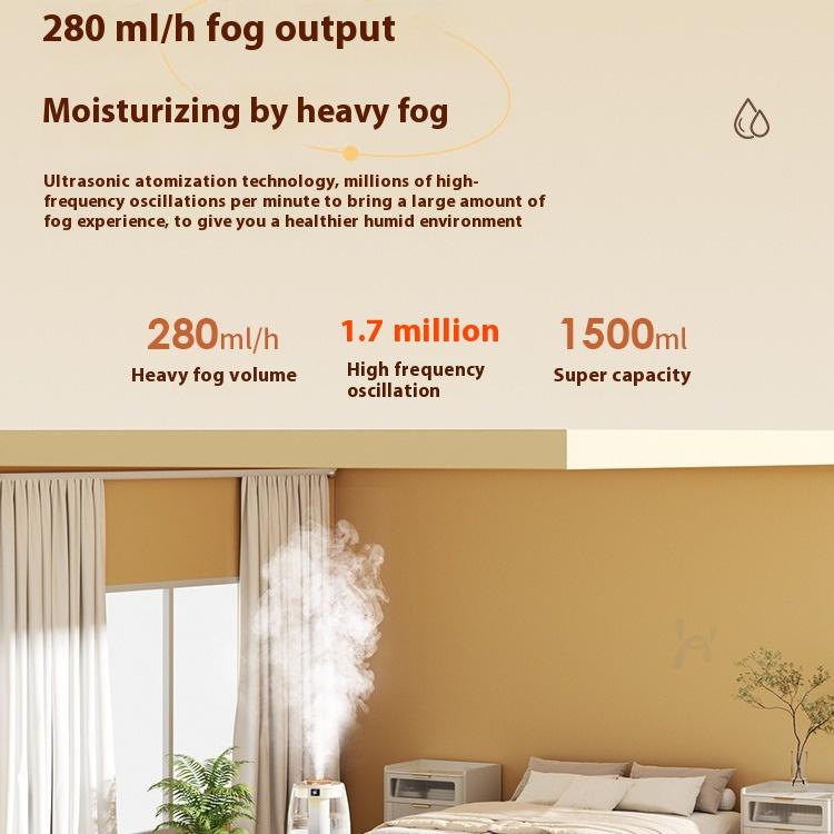 Indoor Double Spray Water Replenishing Air Purification Sprayer Nightlight 2-in -1 Silent Large Capacity Humidifier