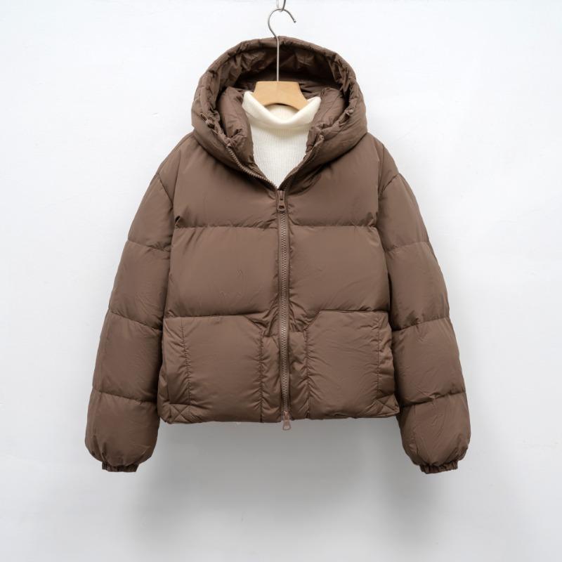 Casual Simple Down Jacket Women's Winter Short Small Hooded Thickened Bread Jacket
