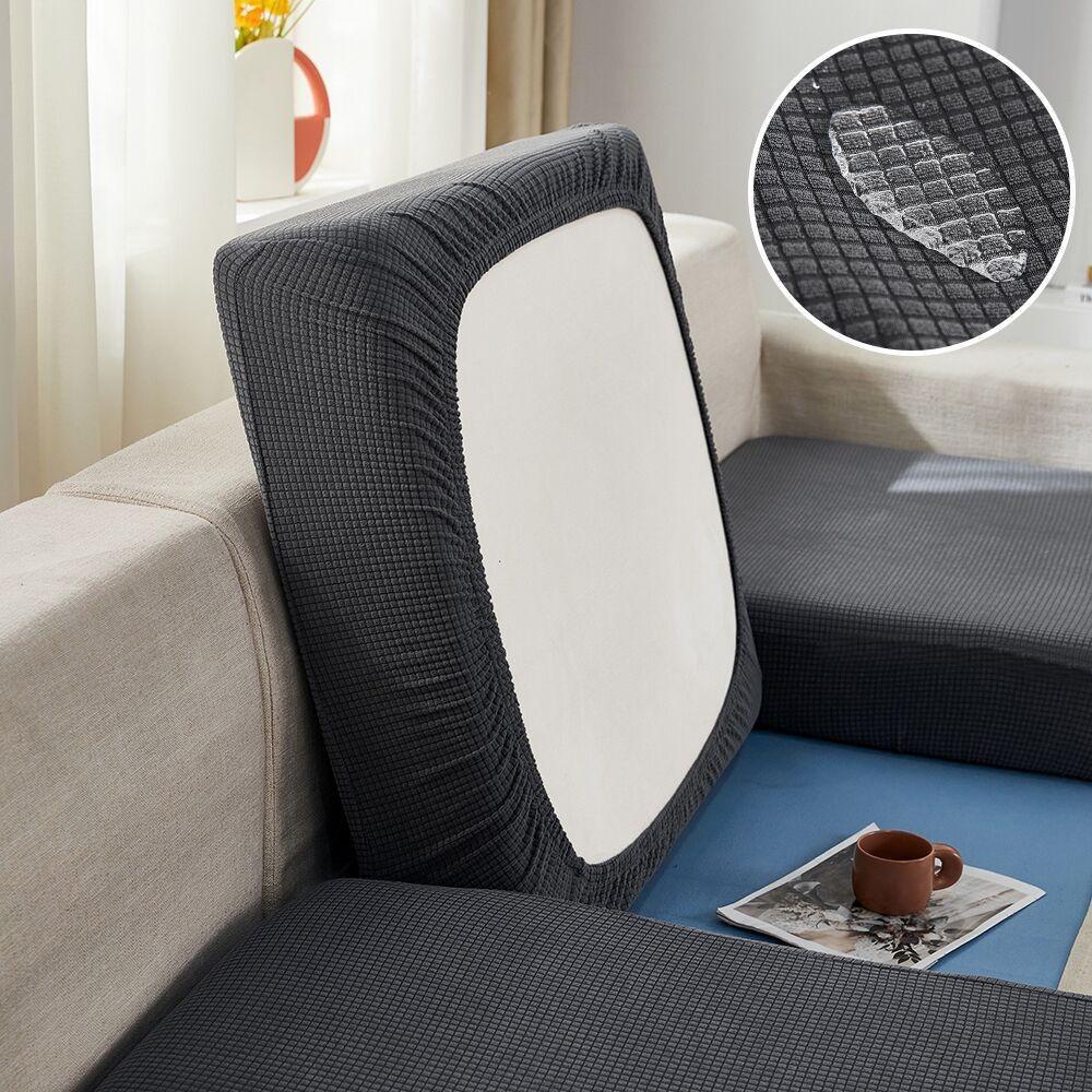 Waterproof Sofa Seat Cushion Cover, Polar Fleece, Elastic, Removable, Couch Cover, Pets, Kids, Furniture Protector
