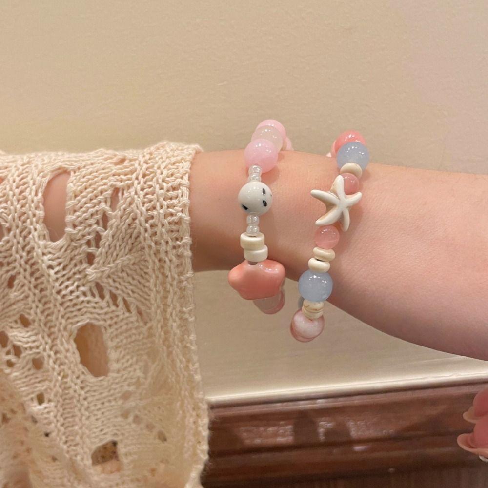 Cartoon Resin Frog Bracelet Korean Style Cute Bead Bracelet Ceramic Fish Bracelet  Decoration