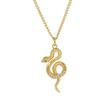 18K Gold Zircon Snake Clavicle Necklace - Copper Attacking State Series 1
