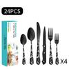New Pattern Stainless Steel Tableware Suit Western Food/Steak Knife, Fork and Spoon 24 Pieces Suit