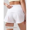 Lu Same Style Fashion Tape Sports Shorts Women's Cool Quick-Drying Breathable Fitness Pocket Running Shorts Yoga Shorts