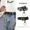 Womens Slim Leather Belt With Heart Pendant Decorative Waistband Casual Office Wear