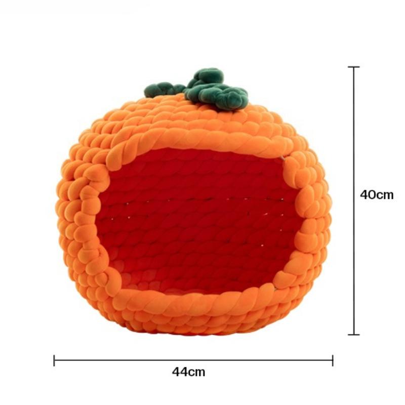 Soft Cat House Semi-enclosed Colorful Cat Bed Hand Knitting Creative Indoor Beds Comfortable Safe Pet Beds Kittens Hideout House