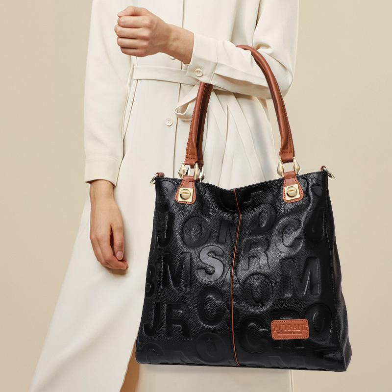 Aidrani 2026 New Genuine Leather Women's Bag, Fashionable Versatile Cowhide Shoulder & Crossbody Bag, Large Handbag for Ladies