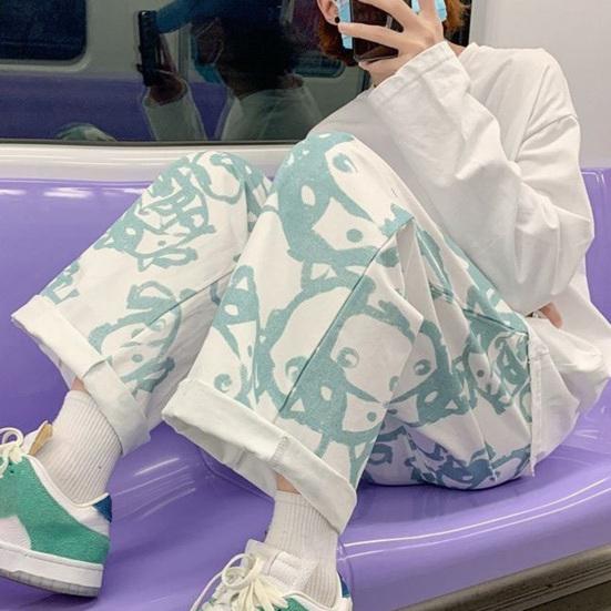 2025 neue Mode Herrenhosen Trendy Kordelzug Freizeithosen Retro Gerades Bein Weites Bein Freizeithosen