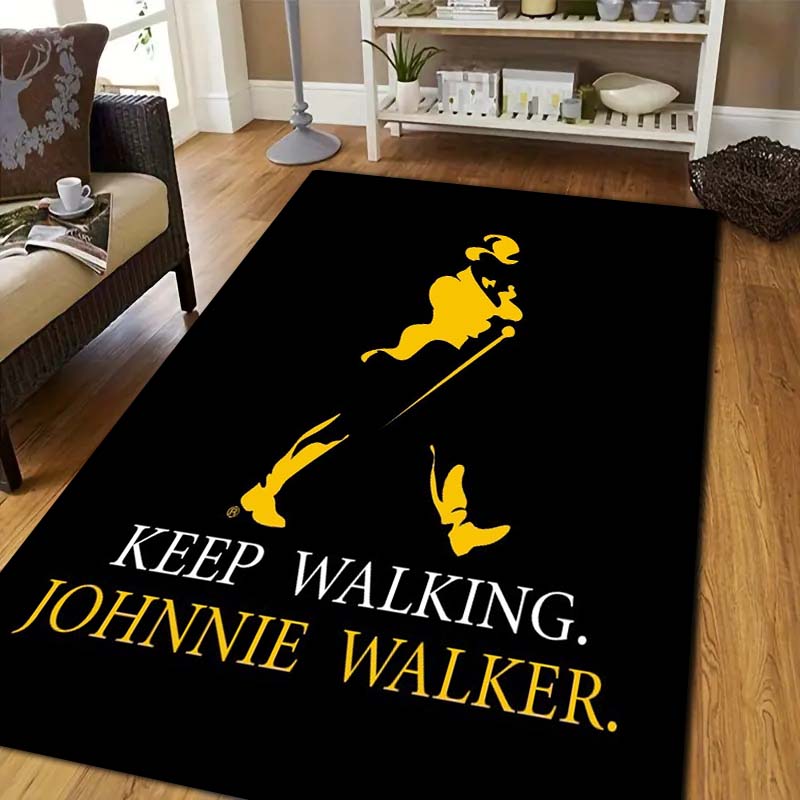 J Johnnie W Walker Whisky Carpet and Rug Modern Bar Living Room Bedroom Large Area Soft Carpet Study Porch Bedside Non Slip Mat