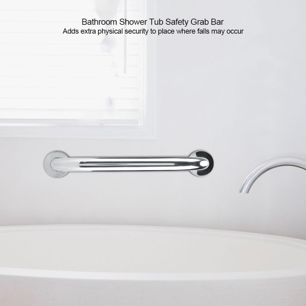 304 Stainless Steel Bathroom Handrail Wall Mounted Shower Safety Bar Bathtub Handrail For Handicap