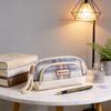 Vintage American Style Magnetic Pen Case With Patterned Fabric For Office And School Use