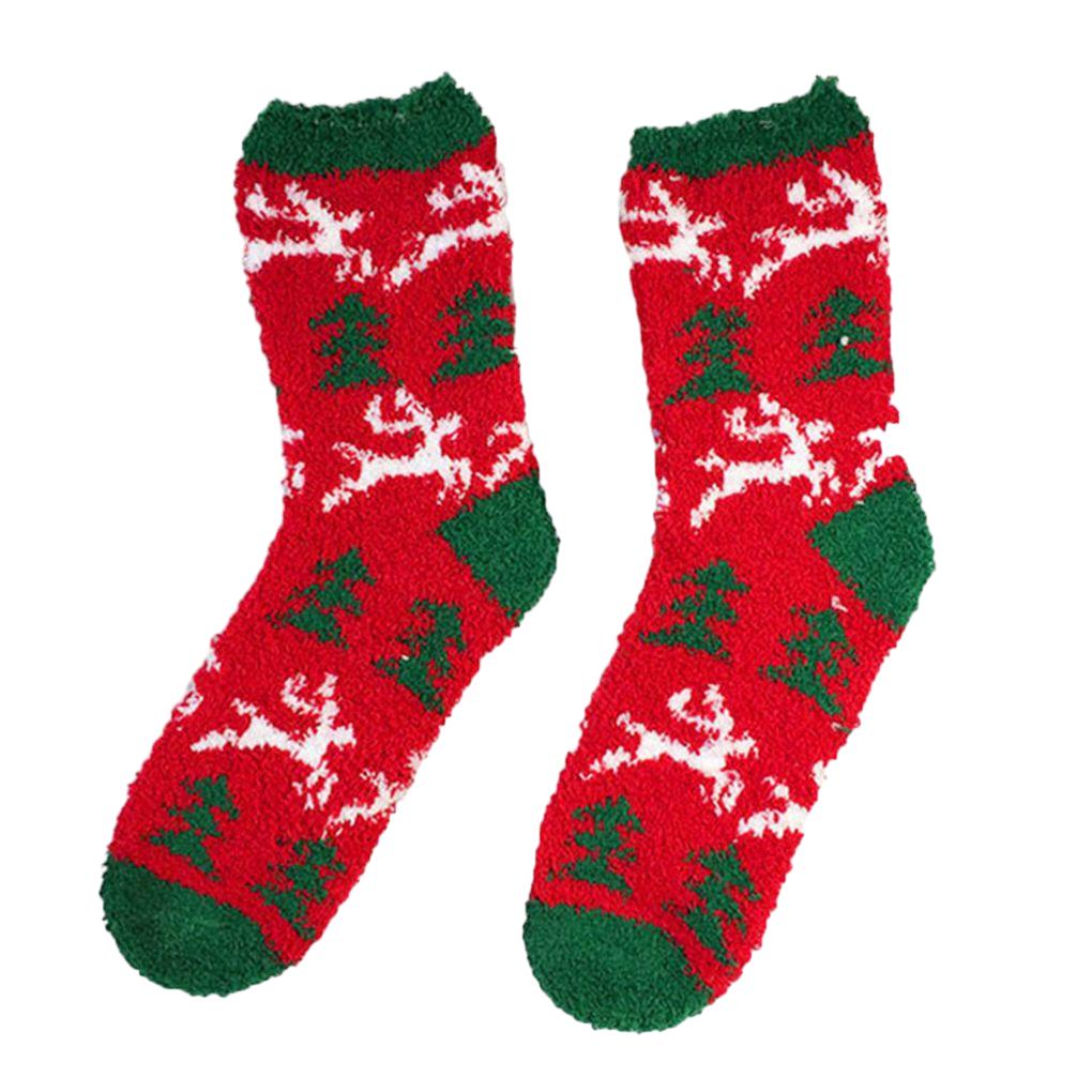 Winter Socks Christmas Stockings Floor Socks Polyester Fiber Socks For Women Girl Gift