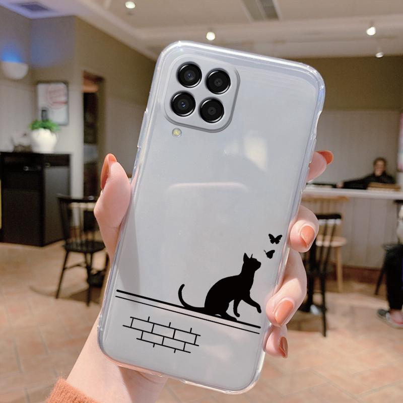 

For Samsung Galaxy M33 5G Case Cover Cute Butterfly Flowers Protective Phone Case For Samsung M14 M15 M54 M55 M34 Transparent Samsung M14