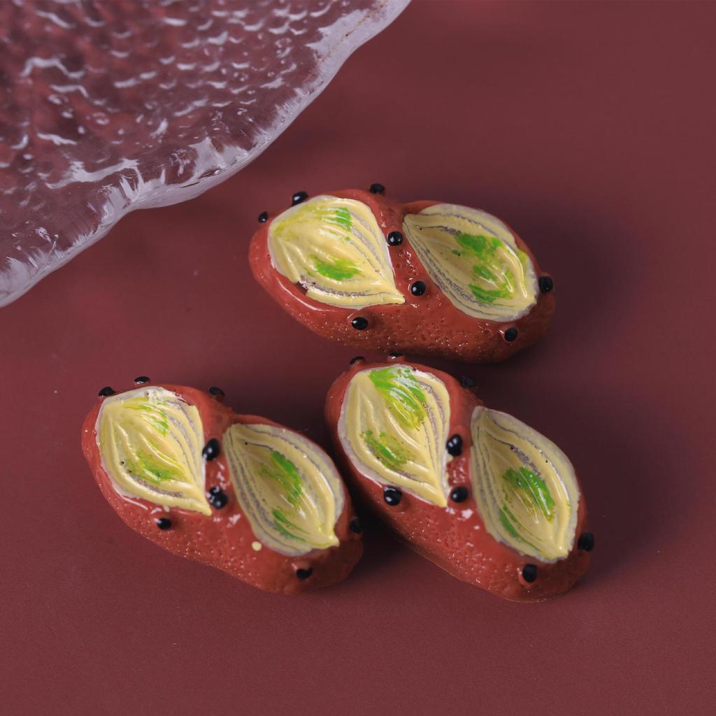 Childlike DIY Cream Bread Cake Keychain Pendant - Resin Craft Accessories