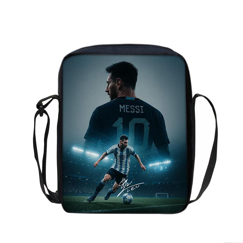 M-Messi Printed Shoulder Messenger Bag Handbag Football Star School Bags Phone Bag Football Sports Shopping Bag Best Gift