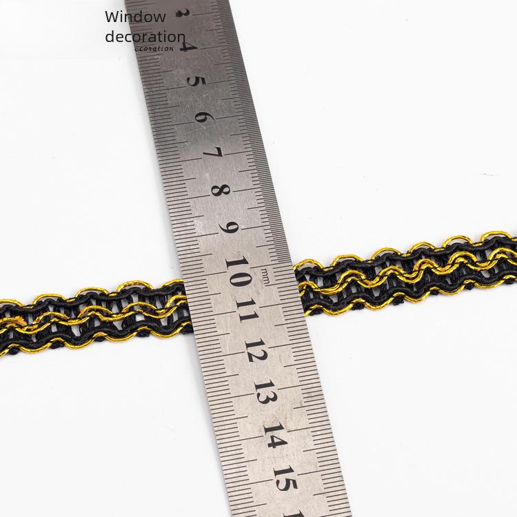 Ribete de Encaje Dorado de 1 cm de Ancho - 11 m para Cortinas, Sofá, Zapatos, Sombreros y Accesorios